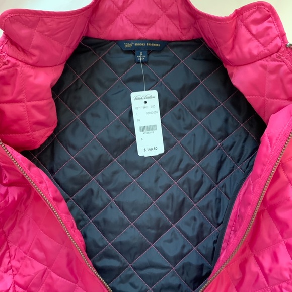 NWT Brooks Brothers Pink Quilted Jacket sz 0 XS / SM - Picture 6 of 15